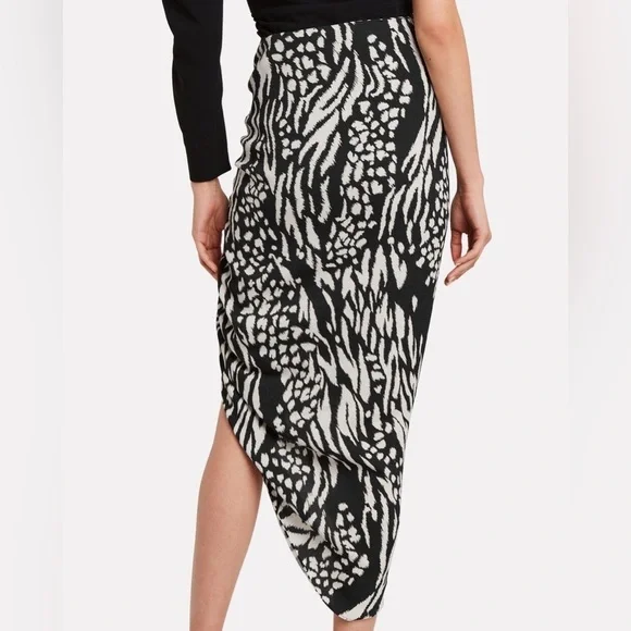 Veronica beard size ‎ 4 maxi skirt black white asymmetrical